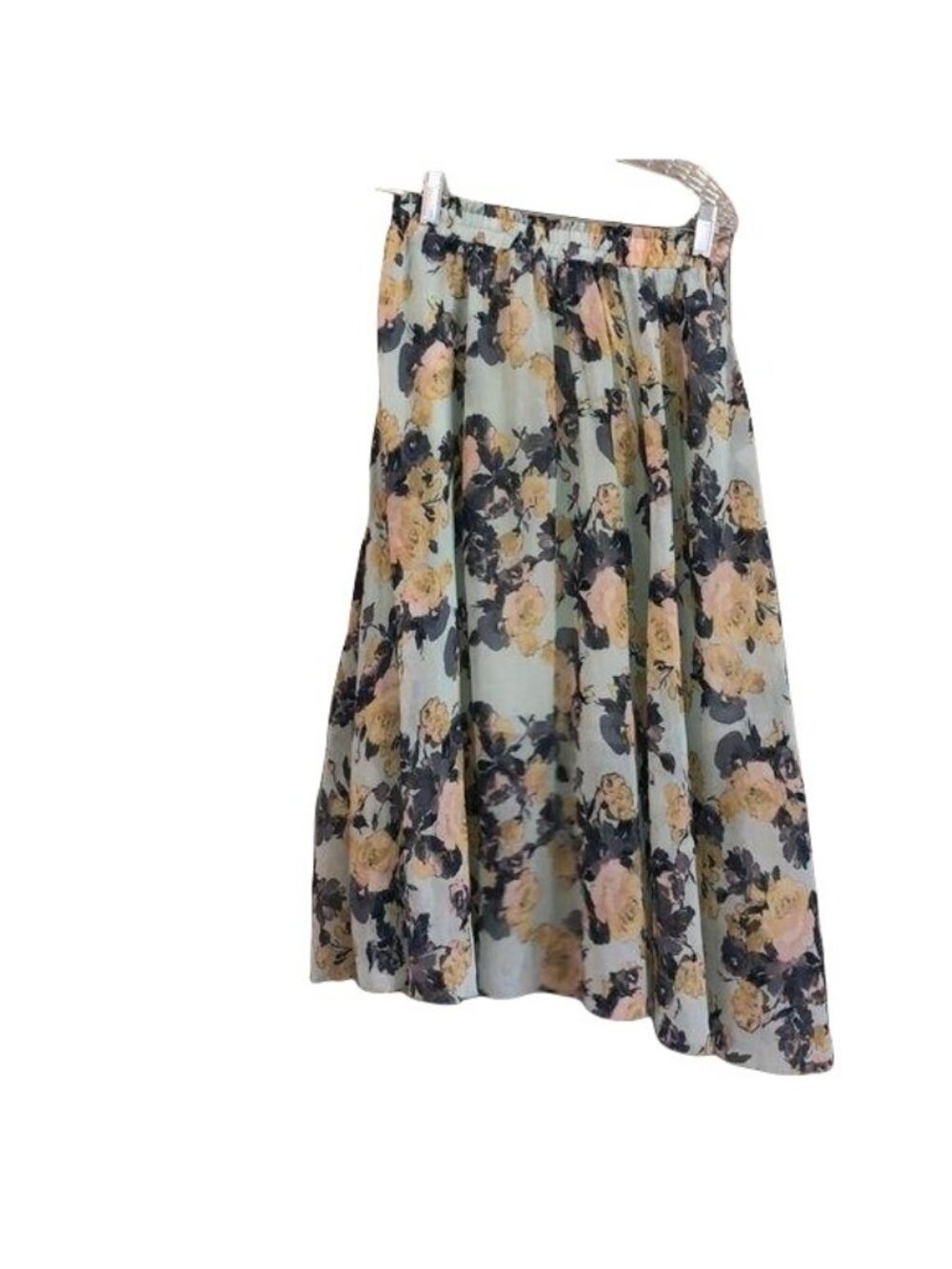 Disney Cinderella Floral Maxi Skirt Light Blue Yellow Womens Size M